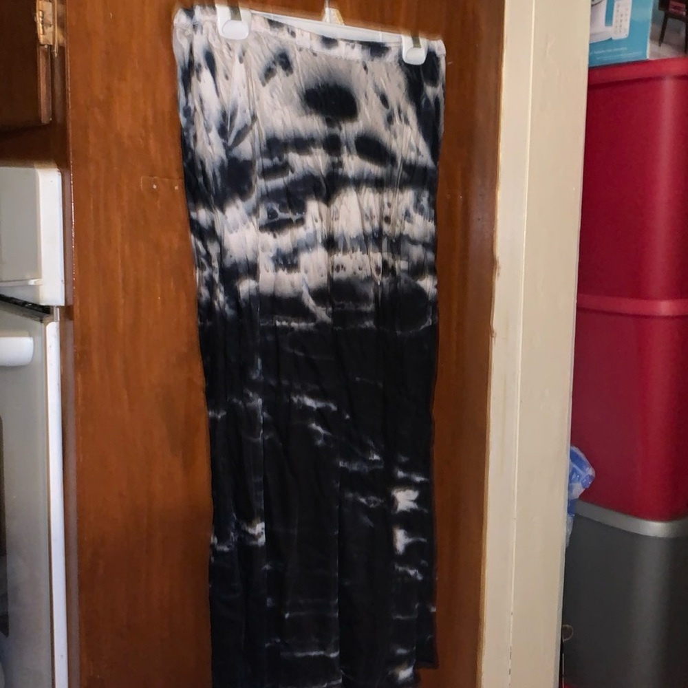 Young Fabulous & Broke YFB Felicity Satin Midi Skirt Tie Dye Size L
